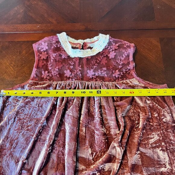 vtg Solitaire by‎ Ravi Khosla Velvet Lace Boho cottagecore  Top Sz L - Picture 5 of 14